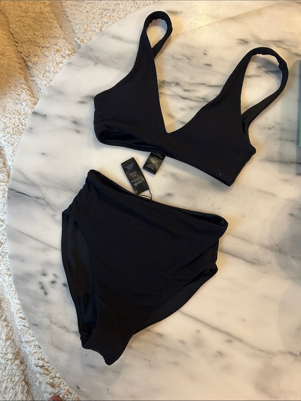 Nuuds Women’s Black High-Waist Bikini Set